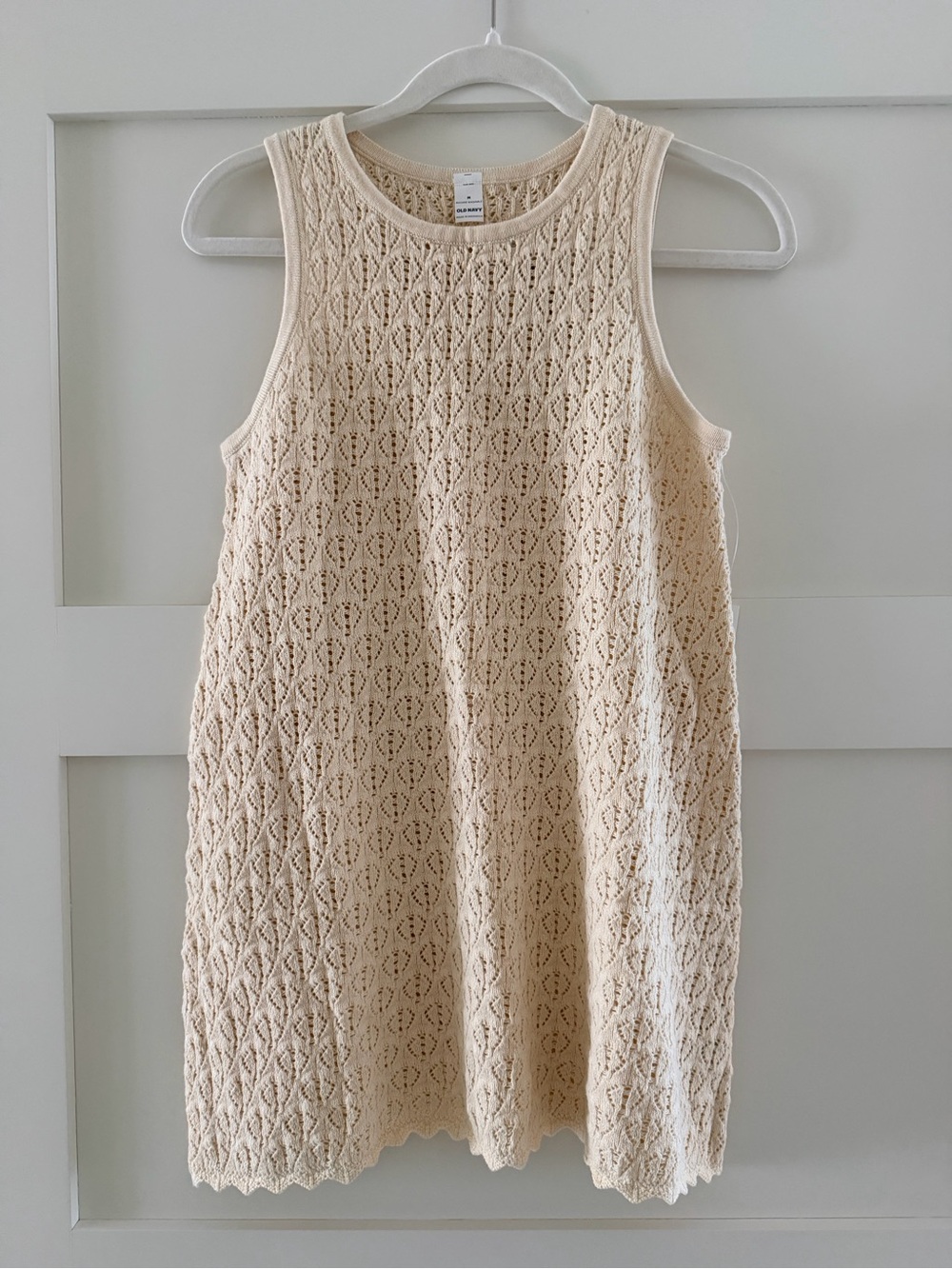 Crocheted Sleeveless Long Shirt